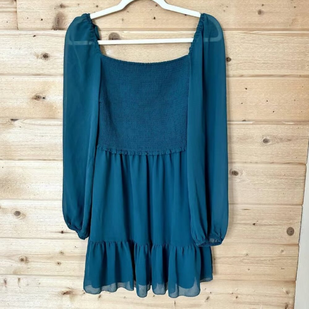 Aritzia Wilfred Tempest Long Sleeve Mini Dress in Suave Green, Size XXL